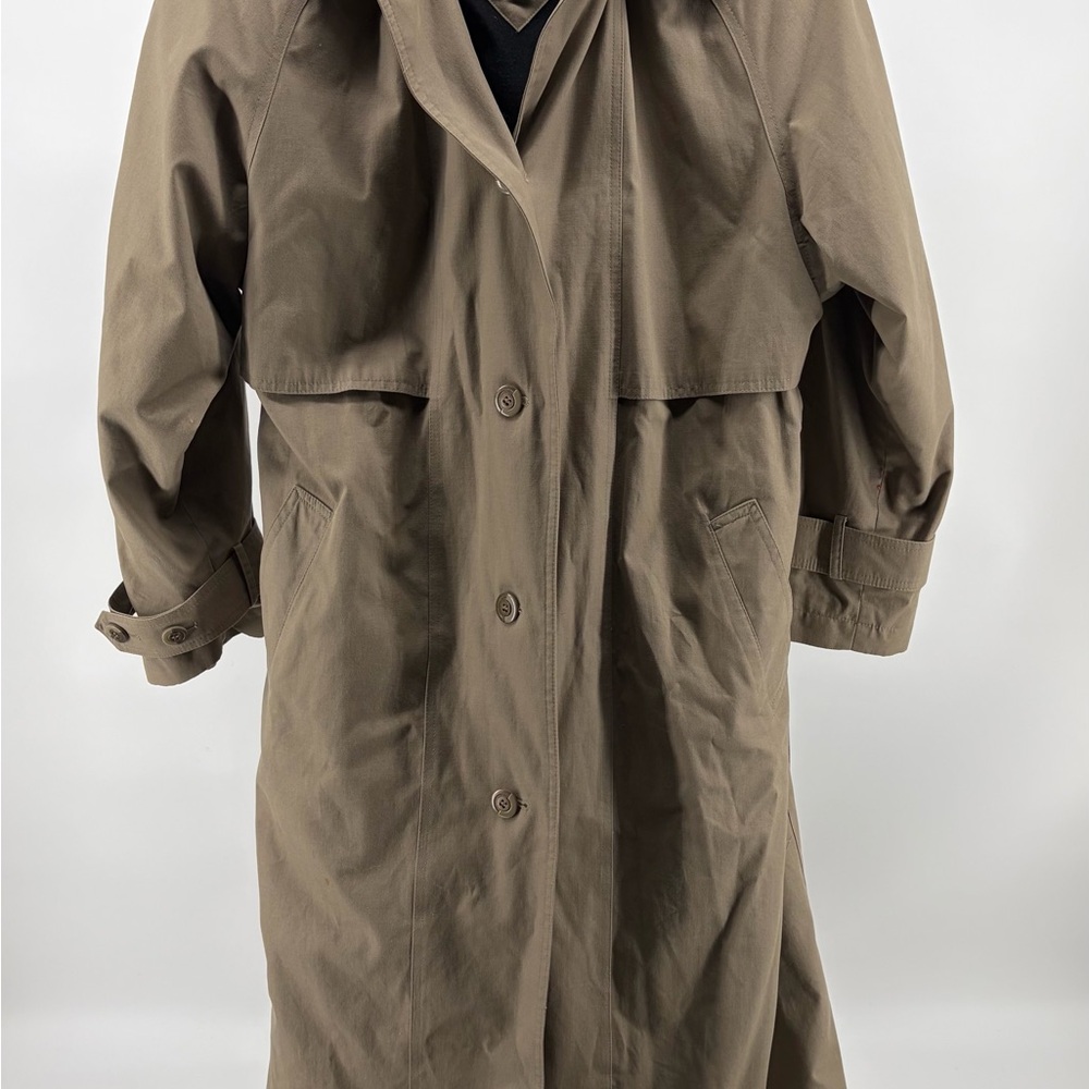 Jacqueline Ferrar Trench Coat Womens 10 Beige Belted Long‎ Classic Vintage